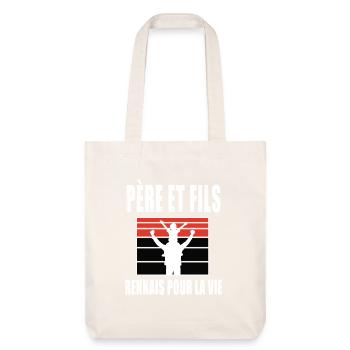 père et fils papa supporter rennais rennes - Tote bag épais recyclé Stanley/Stella - blanc cassé - Devant