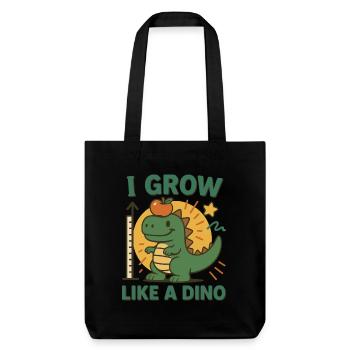 I Grow Like A Dino Dinosaurierliebhaber Kinder - Stanley/Stella recycelter Heavyweight Stoffbeutel - Schwarz - Vorne