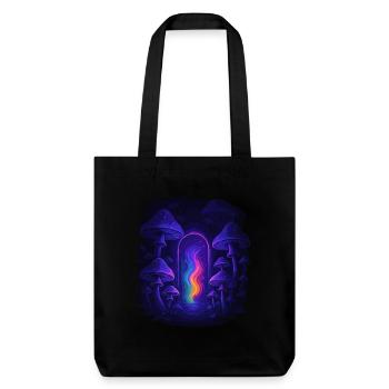 Magic Mushroom - Pilzwald Portal - Stanley/Stella recycelter Heavyweight Stoffbeutel - Schwarz - Vorne