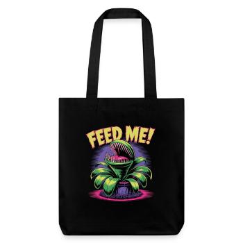 Feed Me! Fleischfressende Pflanze Illustration - Stanley/Stella recycelter Heavyweight Stoffbeutel - Schwarz - Vorne