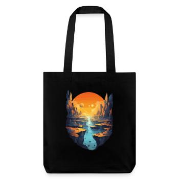 Fantastic scenery with sunset and - Stanley/Stella Heavyweight Recycled Tote Bag - black - Front