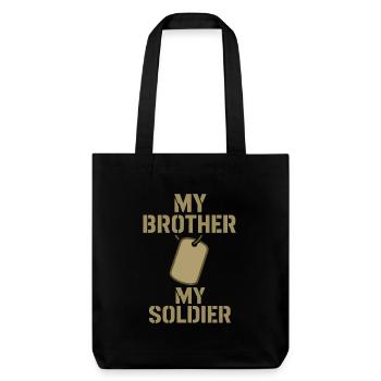 Fière armée sœur militaire frère sœur service famille - Tote bag épais recyclé Stanley/Stella - noir - Devant