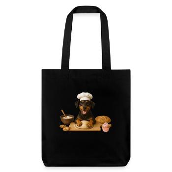 Doberman Pâtisserie Biscuits - Tote bag épais recyclé Stanley/Stella - noir - Devant