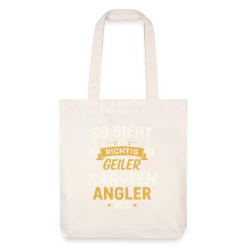 Geiler Karpfen Angler – Lustiger Spruch - Stanley/Stella recycelter Heavyweight Stoffbeutel - Naturweiß - Vorne