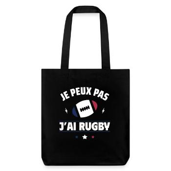 Je Peux Pas J'ai Rugby Humour Cadeau - Tote bag épais recyclé Stanley/Stella - noir - Devant