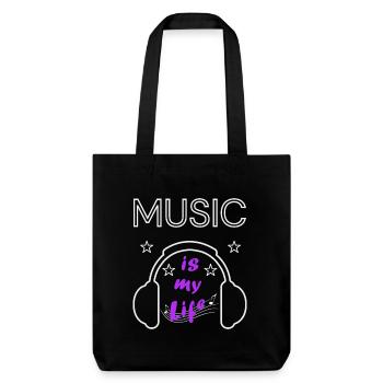 Music is my Life - Stanley/Stella recycelter Heavyweight Stoffbeutel - Schwarz - Vorne