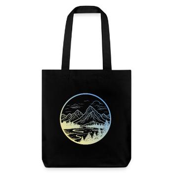 Paysage de montagnes - Tote bag épais recyclé Stanley/Stella - noir - Devant