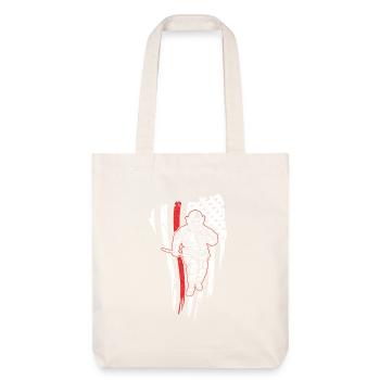 Firefighter USA - fireman hazardous flag design - Stanley/Stella Heavyweight Recycled Tote Bag - natural white - Front