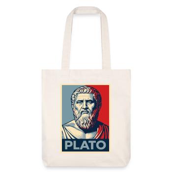 Platon-Porträt im Retro-Design - Stanley/Stella recycelter Heavyweight Stoffbeutel - Naturweiß - Vorne