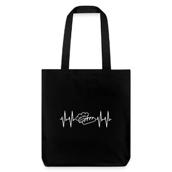Herzlinie mit Backmotiv Bäcker mit Herz - Stanley/Stella recycelter Heavyweight Stoffbeutel - Schwarz - Vorne