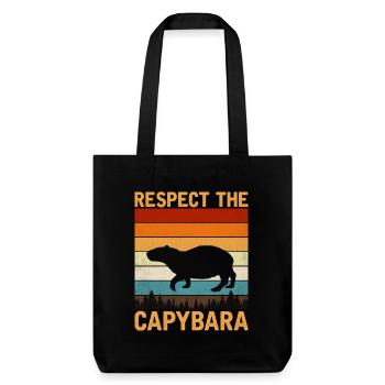Capybara - Stanley/Stella recycelter Heavyweight Stoffbeutel - Schwarz - Vorne