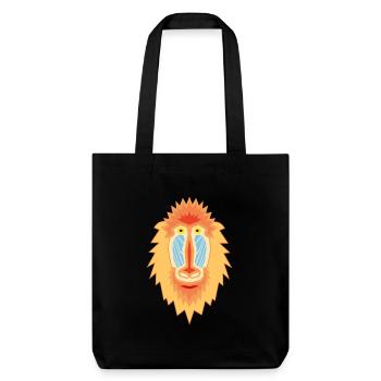 Mandrill Geometric - Stanley/Stella recycelter Heavyweight Stoffbeutel - Schwarz - Vorne