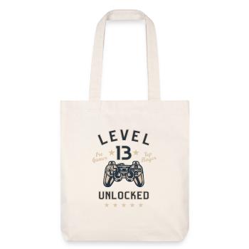 13. Geburtstagsgeschenk Level 13 freigeschaltet - Stanley/Stella recycelter Heavyweight Stoffbeutel - Naturweiß - Vorne