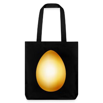 goldenes Ei - vergoldetes Hühnerei für Ostern - Stanley/Stella recycelter Heavyweight Stoffbeutel - Schwarz - Vorne