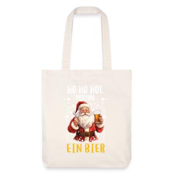 Weihnachtsmann Bier Saufen Alkohol Weihnachten - Stanley/Stella recycelter Heavyweight Stoffbeutel - Naturweiß - Vorne