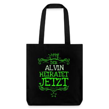 Geschenk für Alvin - Stanley/Stella recycelter Heavyweight Stoffbeutel - Schwarz - Vorne