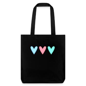 HERZ. HERZ. HEILIGER VALENTINSTAG. LIEBE. LIEBE. PAAR. - Stanley/Stella recycelter Heavyweight Stoffbeutel - Schwarz - Vorne
