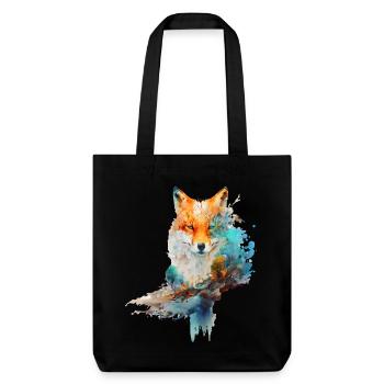 Design Fuchs fait d’aquarelles - Tote bag épais recyclé Stanley/Stella - noir - Devant