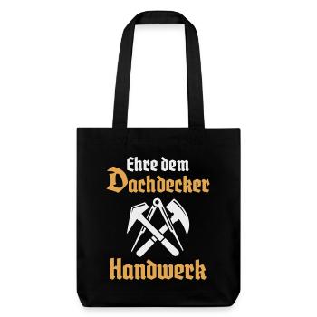 Dachdecker Handwerk Zunftzeichen - Stanley/Stella recycelter Heavyweight Stoffbeutel - Schwarz - Vorne