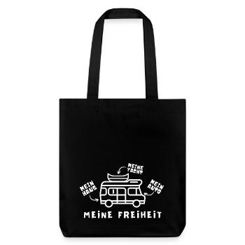 Lustiges Camper Wohnmobil Vanlife Shirt - Stanley/Stella recycelter Heavyweight Stoffbeutel - Schwarz - Vorne