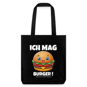 I like burgers, hamburgers, cheeseburgers - Stanley/Stella Heavyweight Recycled Tote Bag - black - Front