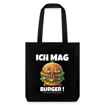 I like burgers, hamburgers, cheeseburgers - Stanley/Stella Heavyweight Recycled Tote Bag - black - Front