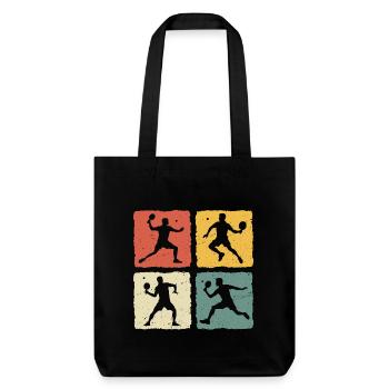 Table tennis retro table tennis player - Stanley/Stella Heavyweight Recycled Tote Bag - black - Front