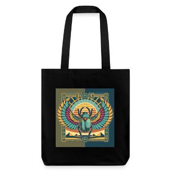 KHEPRI Gott der aufgehenden Sonne - Stanley/Stella recycelter Heavyweight Stoffbeutel - Schwarz - Vorne