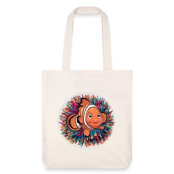 laughing clownfish and sea anemone - Stanley/Stella Heavyweight Recycled Tote Bag - natural white - Front