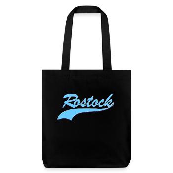 Rostock Retro Schriftzug - Stanley/Stella recycelter Heavyweight Stoffbeutel - Schwarz - Vorne