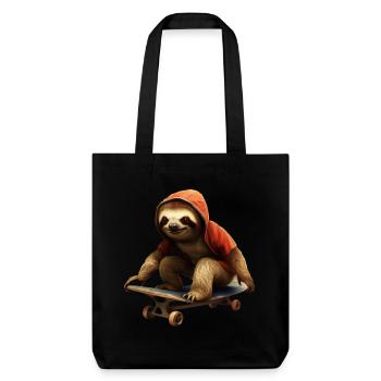 Paresseux de patinage en sweat à capuche orange grunge - Tote bag épais recyclé Stanley/Stella - noir - Devant