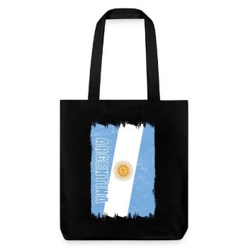 Argentinien Flagge - Stanley/Stella recycelter Heavyweight Stoffbeutel - Schwarz - Vorne