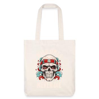 crâne crâne squelette moto motard gang - Tote bag épais recyclé Stanley/Stella - blanc cassé - Devant