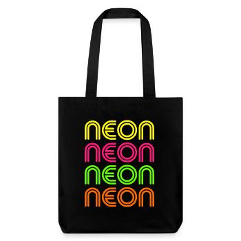 Neon pink orange green yellow 80s 90s Outfit Party - Stanley/Stella Heavyweight Recycled Tote Bag - black - Front
