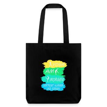Yoga Lehrerin Kurs Meditation Geschenk Damen Matte - Stanley/Stella recycelter Heavyweight Stoffbeutel - Schwarz - Vorne