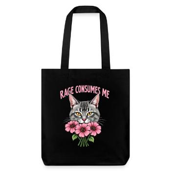 Rage Consumes Me Funny Catflower - Stanley/Stella Heavyweight Recycled Tote Bag - black - Front