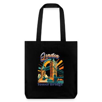 Rêves rétro urbains – Londres TOWER BRIDGE - Tote bag épais recyclé Stanley/Stella - noir - Devant