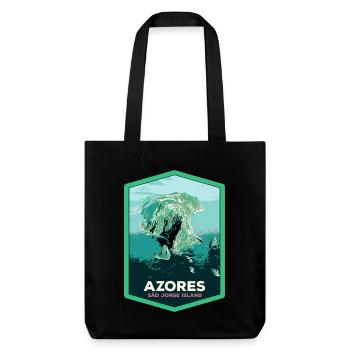 Illustration São Jorge Island seen from the sky, Azores - Stanley/Stella Heavyweight Recycled Tote Bag - black - Front