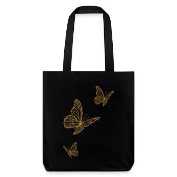 Golden Butterflies - Light & Midsummer Magic - Stanley/Stella Heavyweight Recycled Tote Bag - black - Front