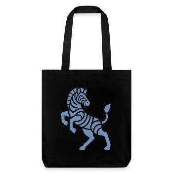 Zebra Silhouette Kunststück Minimal Design - Stanley/Stella recycelter Heavyweight Stoffbeutel - Schwarz - Vorne