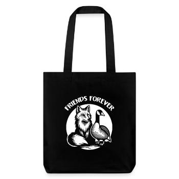 Renard et oie dans l’amitié, l’amour et la paix - Tote bag épais recyclé Stanley/Stella - noir - Devant