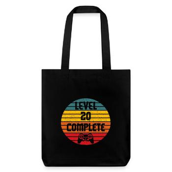 20 Jahre Geburtstag Level complete Gamer lustig - Stanley/Stella recycelter Heavyweight Stoffbeutel - Schwarz - Vorne