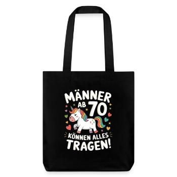 70. Geburtstag Mann 70 Jahre Deko Lustig Geschenk - Stanley/Stella recycelter Heavyweight Stoffbeutel - Schwarz - Vorne