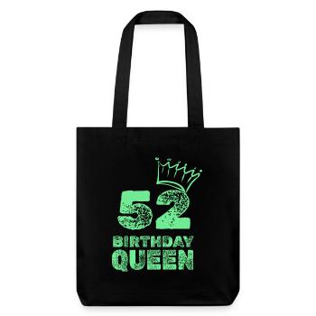 Geburtstag 52 - Stanley/Stella recycelter Heavyweight Stoffbeutel - Schwarz - Vorne