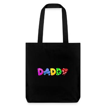 Baby Eltern Kind Geschenk Sprüche Geburt Mama Papa - Stanley/Stella recycelter Heavyweight Stoffbeutel - Schwarz - Vorne