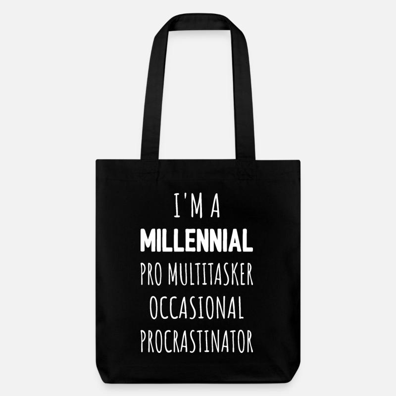 Jeg er en Millennial Pro Multitasker Procrastinator I - Stanley/Stella heavyweight recycled mulepose - sort