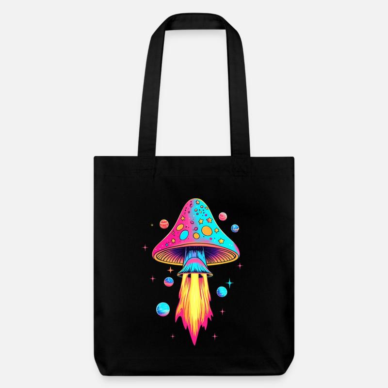 Champignon psychédélique Rocket - Tote bag épais recyclé Stanley/Stella - noir