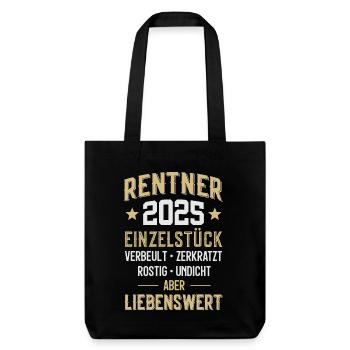 RUHESTAND RENTE RENTNER 2025 - Stanley/Stella recycelter Heavyweight Stoffbeutel - Schwarz - Vorne