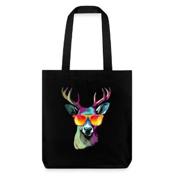 Jack le cerf à lunettes - Tote bag épais recyclé Stanley/Stella - noir - Devant