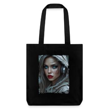 Femme post-apocalyptique avec casque - Tote bag épais recyclé Stanley/Stella - noir - Devant
